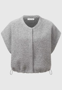 Kurze Weste aus Teddyfell in Grau