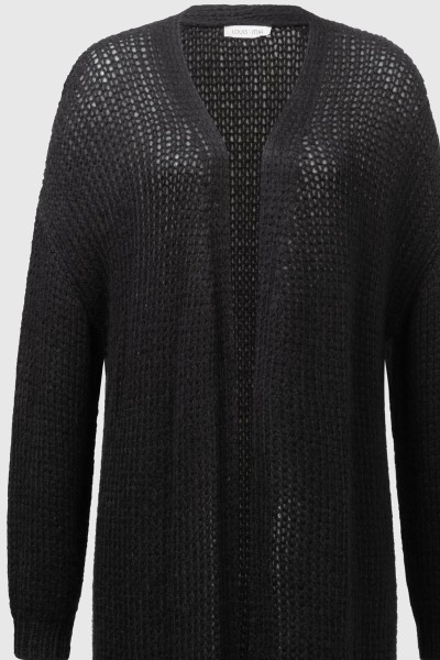 Grob gestrickter Cardigan in Schwarz