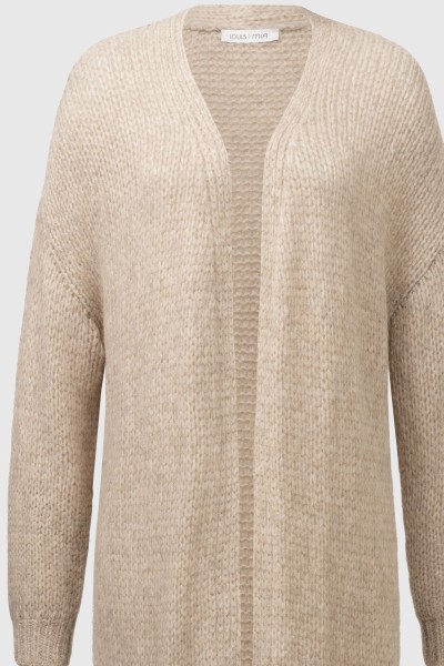 Grob gestrickter Cardigan in Beige