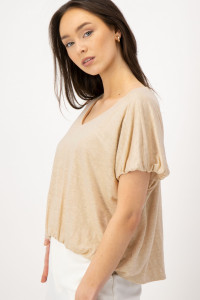 Shirt aus Leinen in Beige