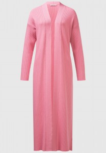 Lange edle Strickjacke in Pink