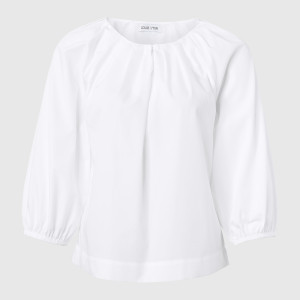 Shirtbluse mit weiten Ärmeln in Weiß